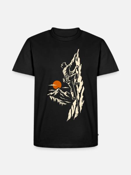 Klippenklettern – Klettern und Bergsteigen - Männer Premium Bio T-Shirt - Schwarz