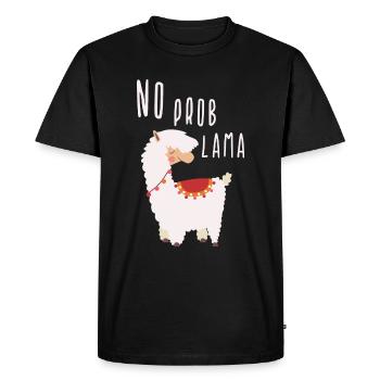 No Prob Lama, Lama, énonciation drôle, cadeau - T-shirt Premium bio Homme - noir - Devant - Nico (187cm)