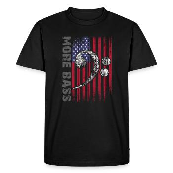 Drapeau américain et clé basse - T-shirt Premium bio Homme - noir - Devant - Nico (187cm)
