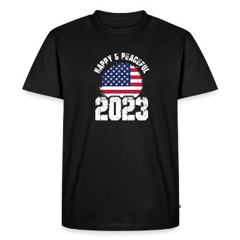 Freedom for All Humanity - Men's Premium Organic T-Shirt - black - Front - Nico (187cm)