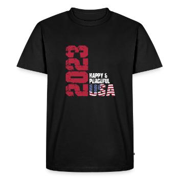 Freedom for All Humanity - Men's Premium Organic T-Shirt - black - Front - Nico (187cm)