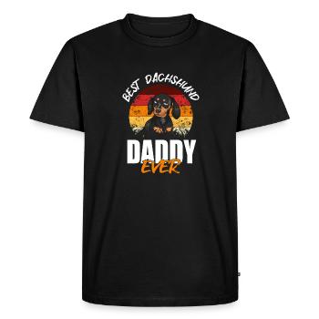Meilleur papa teckel de tous les temps - T-shirt Premium bio Homme - noir - Devant - Nico (187cm)
