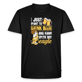 Boire de la bière - T-shirt Premium bio Homme - noir - Devant - Nico (187cm)