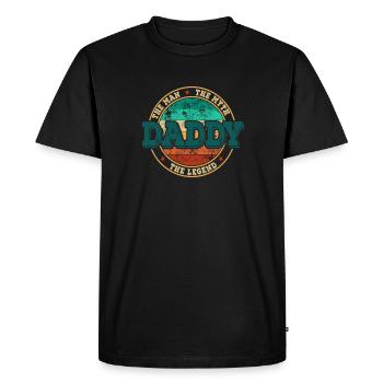 Papa The Legend - Men's Premium Organic T-Shirt - black - Front - Nico (187cm)