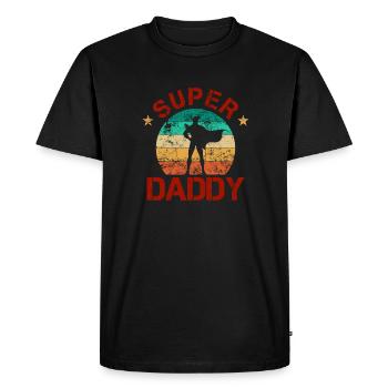 Your father is your hero! - Men's Premium Organic T-Shirt - black - Front - Nico (187cm)