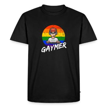For gamers and gaymers - Men's Premium Organic T-Shirt - black - Front - Nico (187cm)