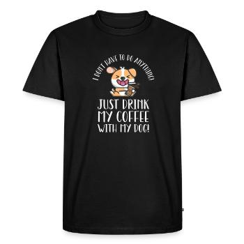 Je n’ai rien d’autre à faire que de boire du café - T-shirt Premium bio Homme - noir - Devant - Nico (187cm)