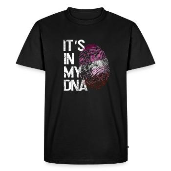 L’amour LGBTQ dans mon ADN - T-shirt Premium bio Homme - noir - Devant - Nico (187cm)