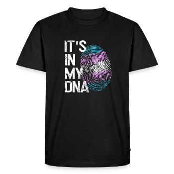 L’amour LGBTQ dans mon ADN - T-shirt Premium bio Homme - noir - Devant - Nico (187cm)