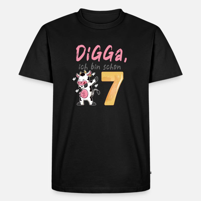 DIGGA, ich bin schon 7 - Männer Premium Bio T-Shirt - Schwarz