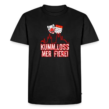 Karneval Kostüm Kölle Alaaf Köln loss mer fiere! - Männer Premium Bio T-Shirt - Schwarz - Vorne - Nico (187cm)