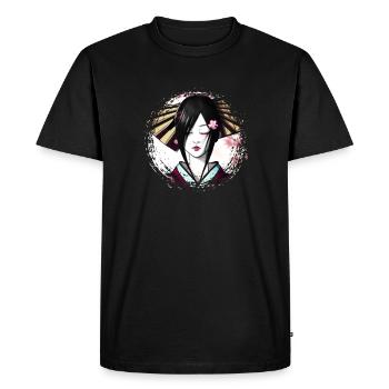 Geisha, art numérique traditionnel, Japon - T-shirt Premium bio Homme - noir - Devant - Nico (187cm)