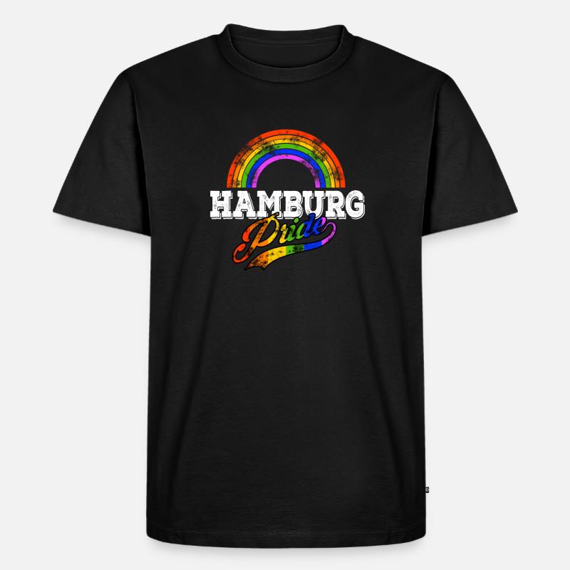 Pride Hamburg - Männer Premium Bio T-Shirt - Schwarz