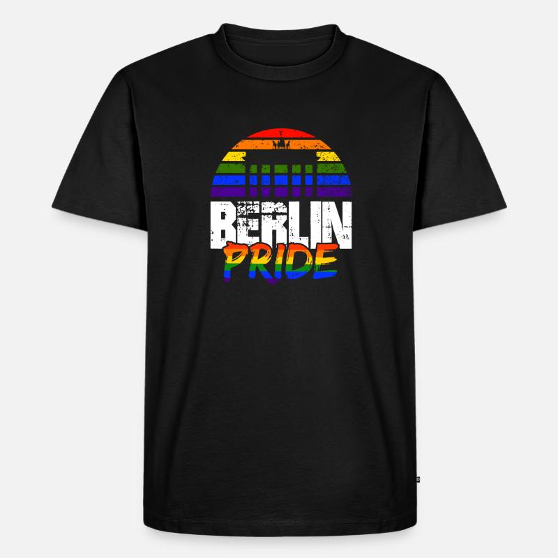 Pride Berlin - Männer Premium Bio T-Shirt - Schwarz
