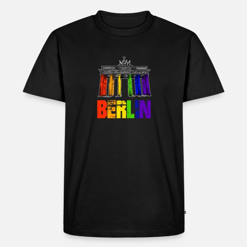 Pride Berlin - Männer Premium Bio T-Shirt - Schwarz