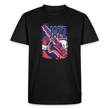 Festival d’improvisation de musique jazz - T-shirt Premium bio Homme - noir - Devant - Nico (187cm)