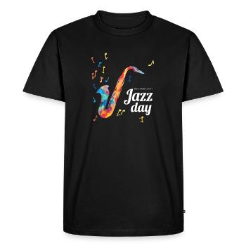 Festival d’improvisation de musique jazz - T-shirt Premium bio Homme - noir - Devant - Nico (187cm)