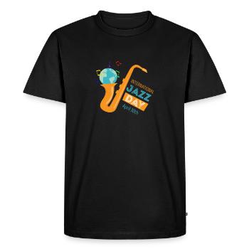 Festival d’improvisation de musique jazz - T-shirt Premium bio Homme - noir - Devant - Nico (187cm)