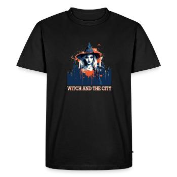 Ambiance effrayante d’Halloween - T-shirt Premium bio Homme - noir - Devant - Nico (187cm)