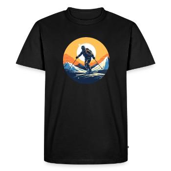 Snowboard ou ski puis après-ski - T-shirt Premium bio Homme - noir - Devant - Nico (187cm)