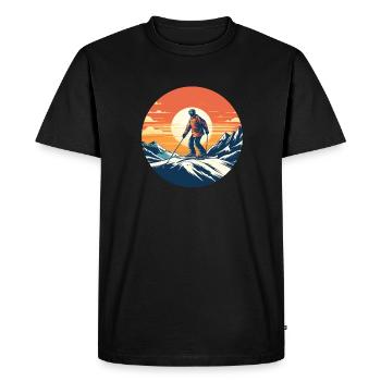 Snowboard ou ski puis après-ski - T-shirt Premium bio Homme - noir - Devant - Nico (187cm)
