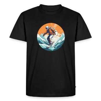Snowboard ou ski puis après-ski - T-shirt Premium bio Homme - noir - Devant - Nico (187cm)