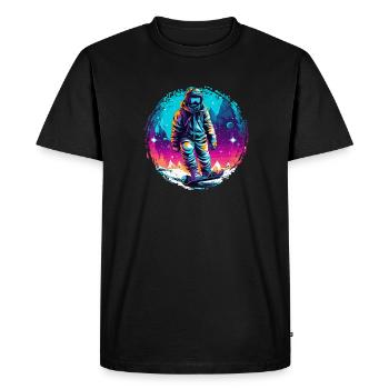 Snowboard ou ski puis après-ski - T-shirt Premium bio Homme - noir - Devant - Nico (187cm)