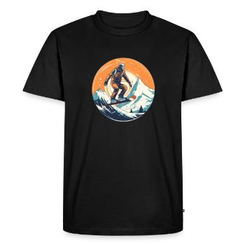 Snowboard ou ski puis après-ski - T-shirt Premium bio Homme - noir - Devant - Nico (187cm)