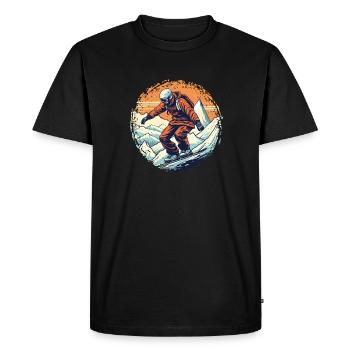 Snowboard ou ski puis après-ski - T-shirt Premium bio Homme - noir - Devant - Nico (187cm)