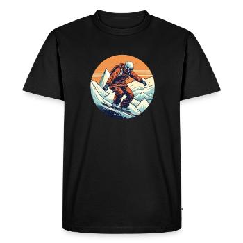 Snowboard ou ski puis après-ski - T-shirt Premium bio Homme - noir - Devant - Nico (187cm)