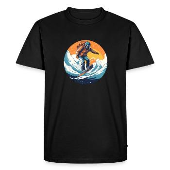Snowboard ou ski puis après-ski - T-shirt Premium bio Homme - noir - Devant - Nico (187cm)
