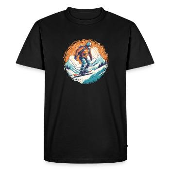 Snowboard ou ski puis après-ski - T-shirt Premium bio Homme - noir - Devant - Nico (187cm)