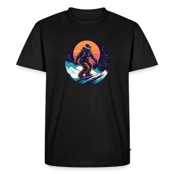 Snowboard ou ski puis après-ski - T-shirt Premium bio Homme - noir - Devant - Nico (187cm)