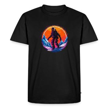 Snowboard ou ski puis après-ski - T-shirt Premium bio Homme - noir - Devant - Nico (187cm)