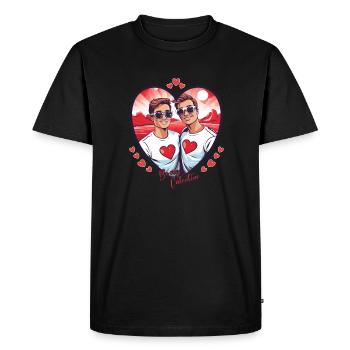 Idée de Saint-Valentin gay LGBT pour les gays - T-shirt Premium bio Homme - noir - Devant - Nico (187cm)