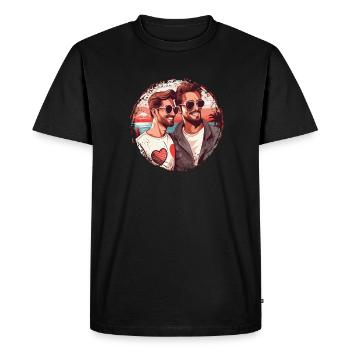 Idée de Saint-Valentin gay LGBT pour les gays - T-shirt Premium bio Homme - noir - Devant - Nico (187cm)