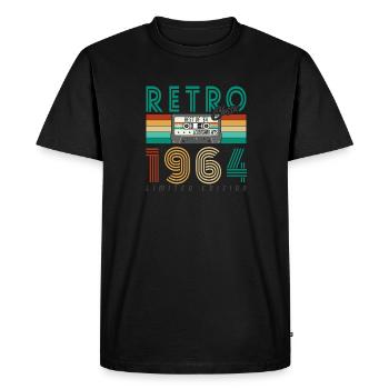 60e anniversaire 2024 Célébration meilleur de l’année 1964 - T-shirt Premium bio Homme - noir - Devant - Nico (187cm)