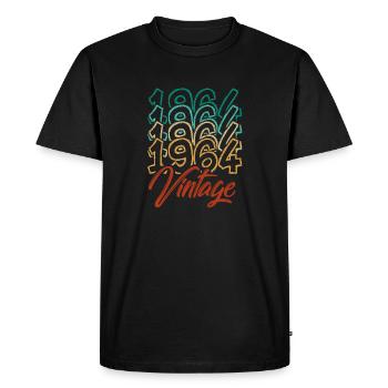 60e anniversaire 2024 Célébration meilleur de l’année 1964 - T-shirt Premium bio Homme - noir - Devant - Nico (187cm)