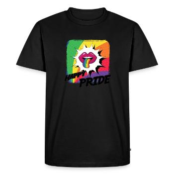 Rainbow Connection Embrace, Happy Pride - Men's Premium Organic T-Shirt - black - Front - Nico (187cm)
