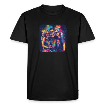 Rainbow Connection Embrace, Happy Pride - Men's Premium Organic T-Shirt - black - Front - Nico (187cm)