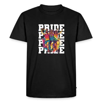 Rainbow Connection Embrace, Happy Pride - Men's Premium Organic T-Shirt - black - Front - Nico (187cm)