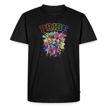Rainbow Connection Embrace, Happy Pride - Men's Premium Organic T-Shirt - black - Front - Nico (187cm)
