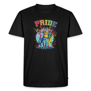 Rainbow Connection Embrace, Happy Pride - Men's Premium Organic T-Shirt - black - Front - Nico (187cm)