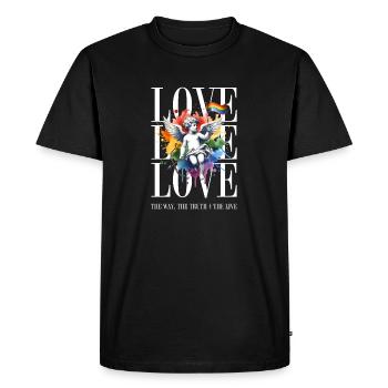 Love Is Love Pride Colors Of Rainbow Equality - Men's Premium Organic T-Shirt - black - Front - Nico (187cm)