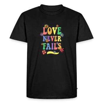 Love is Love, Gay Pride, LGBTQ+ - Men's Premium Organic T-Shirt - black - Front - Nico (187cm)