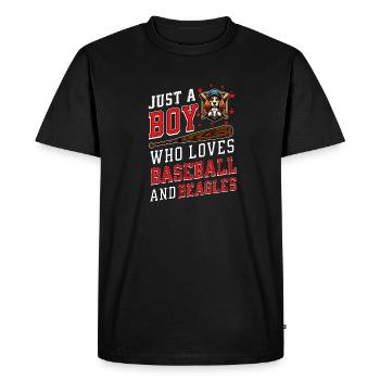Juste un garçon qui aime le baseball et les beagles - T-shirt Premium bio Homme - noir - Devant - Nico (187cm)