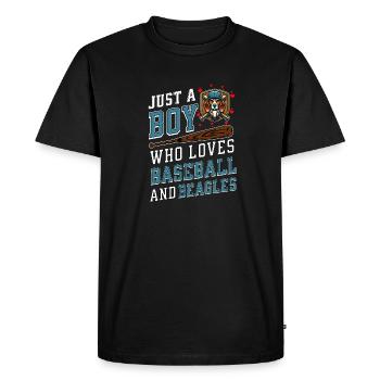 Juste un garçon qui aime le baseball et les beagles - T-shirt Premium bio Homme - noir - Devant - Nico (187cm)