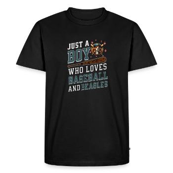 Juste un garçon qui aime le baseball et les beagles - T-shirt Premium bio Homme - noir - Devant - Nico (187cm)