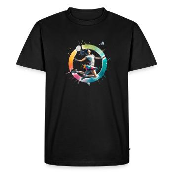 Design de badminton cool - T-shirt Premium bio Homme - noir - Devant - Nico (187cm)