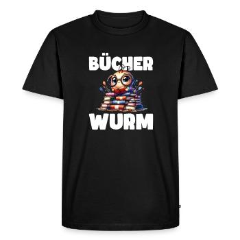 Bookworm - La lecture est mon hobby - T-shirt Premium bio Homme - noir - Devant - Nico (187cm)